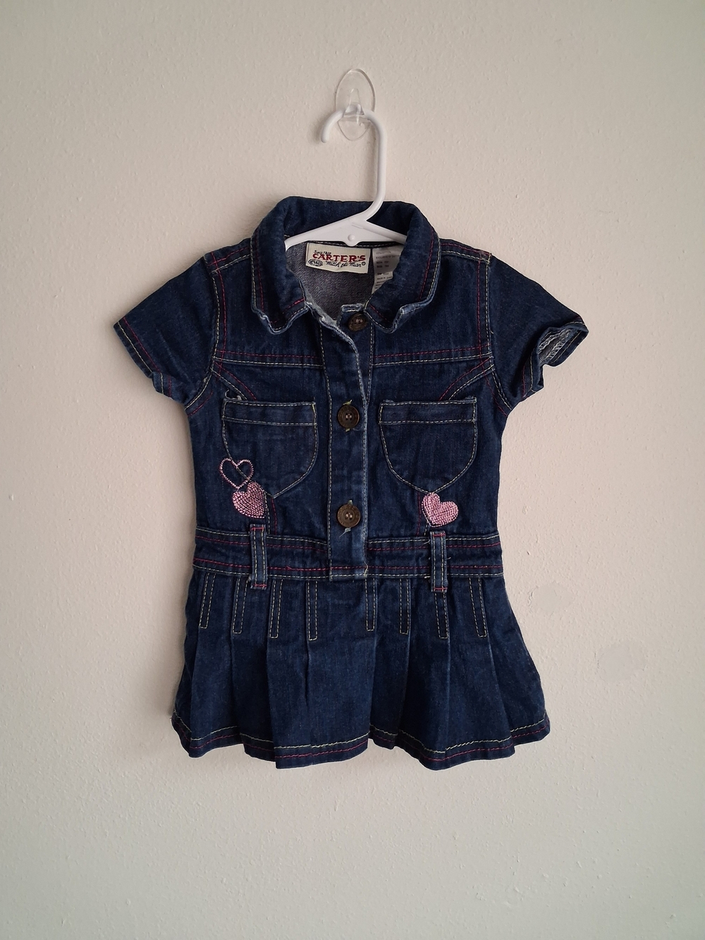 Vintage Carter's  Blue Denim Short-Sleeve Dress